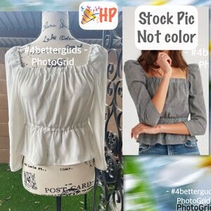 NEW 7 Seven For All Mankind Peplum Square Neck Lightweight Blouse Top Small